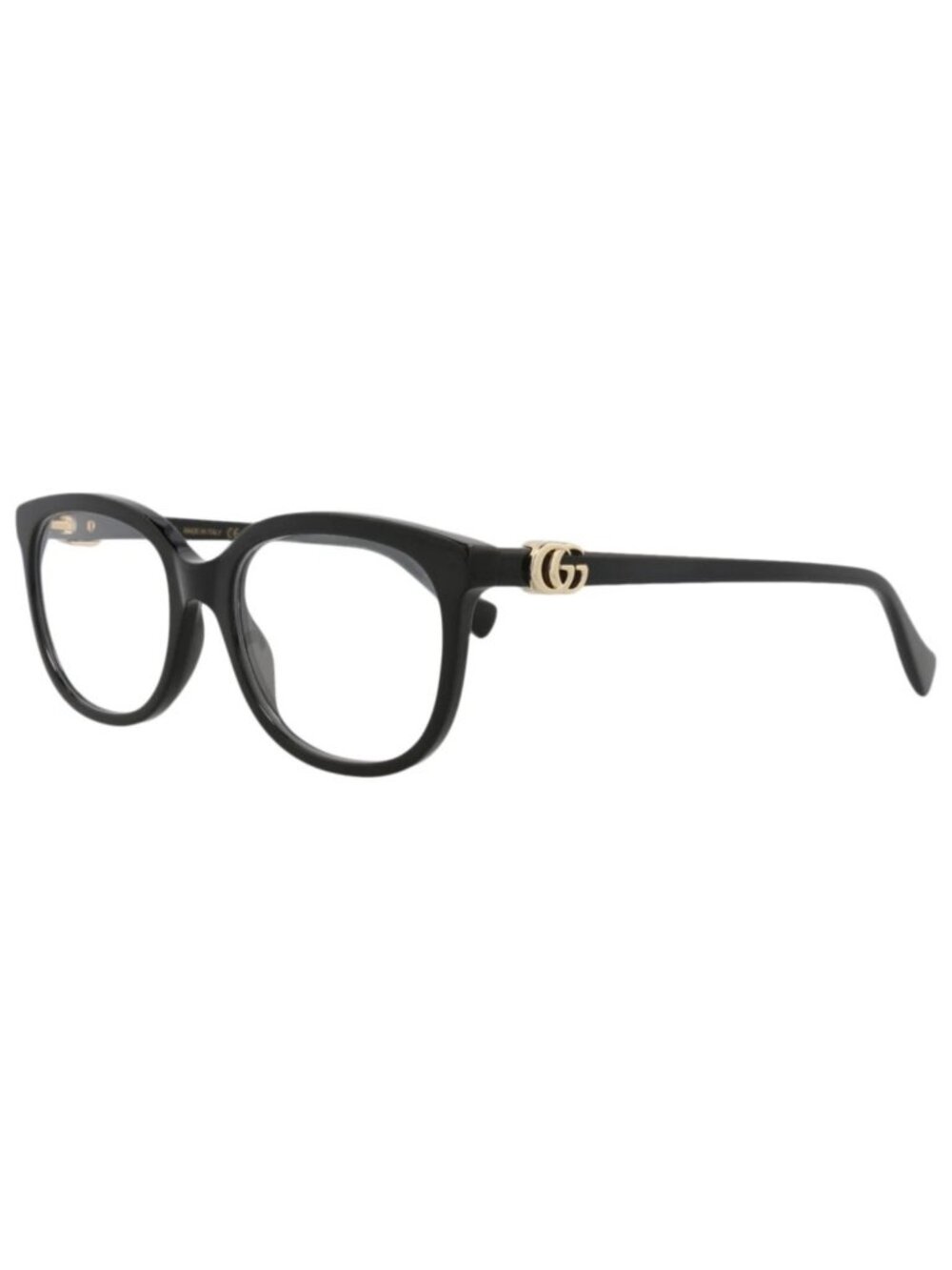 New Gucci Women's Eyeglasses Square Rectangle Acetate Frame Black Black